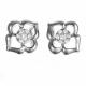 18K White Gold Rose Gold Four Leaf Clover Diamonds Stud Earrings (GDE012)