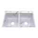 830*500mm Stainless Steel Handmade Kitchen Sink With Knife Shelf White Marbling Color