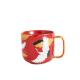 Red Blue Pink Mug Gold Handle Asian Chinese Style Decal Ceramic Mugs With Handpaint Handle For Lover Gift