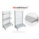 Multi Layer Retail Store Shelving / Retail Wall Display Shelves With Mesh Grid Back Panel