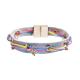 Magnet Buckle Leather Bracelet  Mulit Color Elegant For Young Girl
