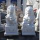 BLVE Marble Entryway Fu Foo Dog Statues Guardian Lion Sculpture Chinese Fengshui Natural Hunan White