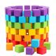 Colorful Wooden Cubes Building Blocks Toy Baby Color and Geometric Shape Wood Educational Toys for Chil