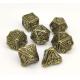 Gold Plated Surface RPG Dice Set Metal Polyhedral For Hammer And Yahtzee