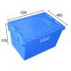 3000g Weight Plastic Logistic Box HDPE Blue Load 50Kg Stackable Moving Crates