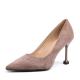 YTH004 Single Shoes Women 2021 New Spring And Summer Pointed High Heels Fashion Simple Suede Black All-Match Women'S Wor