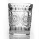 Sunflower Embossed Old Fashioned Glass Ribbed Whisky Drinking Cup