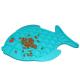 Soft Silicone Pet Supplies Customized Fish Shape Dogs Licking Plates OEM / ODM