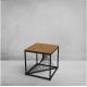 Mail Packing Adjustable Height Metal Leg Wood Top End Table for Modern Home Furniture