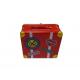 Printed Cartoon Metal Lunch Tin Plate Box With Handle / Tin Container
