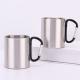 Double Walled Stainless Steel Reusable Coffee Mug 220ml Customized With Carabiner Hook