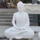 Marble Buddha Statues White Stone Sculpture Life Size Buddhist Religious Handcarved Outdoor