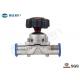 Mini Stainless Steel Sanitary Diaphragm Valves Manual Type With Tri Clamp Ends