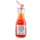 500ml Thick Glass Beverage Bottle With Straw / Lid Environmentally Friendly