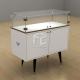 White Tempered Glass Jewelry Shop Furniture With Led Light
