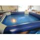Amusement Park Inflatable Water Games Blue Blow Up Pool 8 X 8m Customized