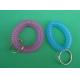 Wrist coil with split key ring translucent pink blue spring coil color cheap China prices