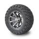 12'' Golf Cart Aluminum Rims & 23x10.5-12 All Terrain Tyres Combo - Machined/Glossy Black