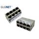 8 Ports Light Pipes rj45 multi connector 2 X 4 Stacked For 5G Base - T Ethernet