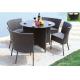 YLX-RN-059 Black PE Rattan Chair and Table by Steel Frame