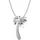 Silver Smile - Solid Sterling Silver Beautiful Tropical Palm Tree Pendant Necklace, with 17.5inch Anchor Chain for Women