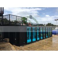 Luxury Prefab Modern Portable Container Swimming Pool With High Strength Glass Wall