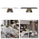 South American Style Modern Simple Rectangle Personality Metal Base Table Marble Top Dining Table
