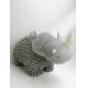 Soft Plush Stuffed Animal Chenille And PP Cotton Filling Cute Grey Rhinoceros Toy Baby Comfort Toy