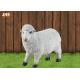 Life Size White Color Polyresin Animal Figurines Dolly Sheep Sculpture Garden Decor