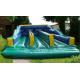 Green Three Lanes Bungee Trampoline Inflatable Amusement Park For Sport Games