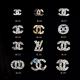 CC Fashion Brand Logo Alloy Jewelry 3D DIY Rhinestone Nail Art Glitters Slices ML125-136