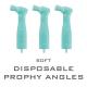 Plastic Disposable Prophy Angle With Brush Snap On Soft Buckle Ribbed Cup Head Green