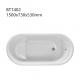 Sanitary Ware Ellipse Modern Built-in Bathtub Acrylic Material White Color