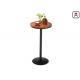 22'' Diameter Round Restaurant Bar Tables Solid Wood Metal Base For Two - Four People