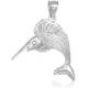 14k White Gold Textured Sea Life Sailfish Bead Charm Pendant Gift