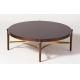 Walnut veneer top with brass metal tube round side table/end table/coffee table for 5-star hotel bedroom