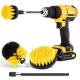Yellow color Drill Scrubber Brush Drill Brush with Extend Attachment for