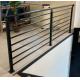 Contemporary FRP Handrails Indoors Fiberglass Stair Railing Black Smooth Treatment