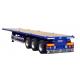 Tri axle 40 Tons Skeletal semi trailer for Transporting 20  foot 40 foot flatbed trailer