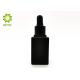 20ml Glass Empty Cosmetic Bottles Matte Black Color With Aluminum Droppers