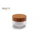 Acrylic Body Small Lotion Jars Bamboo Cover Silk Painting Cosmetic Packaging