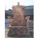 Pink Marble cherubs Statue Stone wall Fountain Outdoor