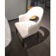 Modern French White Leather Upholstered Dining Chair