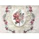 Luxurious Flower Embroidered Curtain Fabric Imitation Silk Grey
