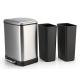 Corrosion Resistant 24L Rectangular Stainless Steel Trash Can