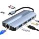 7 In 1 USB C USB-C Hub For Macbook Gray HDMI USB 3.0 USB2.0 RJ45 SD/TF Card Reader PD Output
