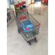 Grey Powder Coating Asian Type Grocery Shopping Cart With 4 Swivel 5 Inch Casters