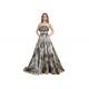 Strapless Ladies Sleeveless Evening Dress / European Style Party Wear Gown