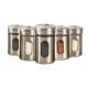 Cylinder Kitchenware Glass Storage Jars Spice Metal Jar With Shaker Resturant