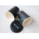 100% Biodegradable PLA Paper Cups / Paper Disposable Cups Black Color